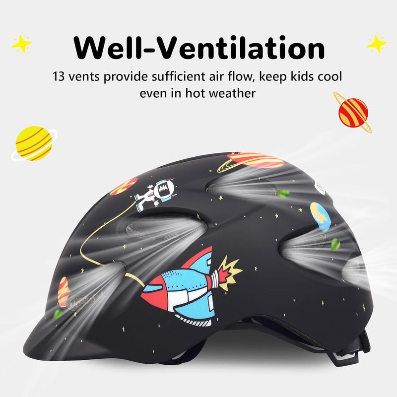 OUWOR Kids/Youth Bike Helmet for Boys Girls and Teens, Adjustable and Multi-Sport for Bicycle, Kick Scooter, Skateboard, Roller/Inline Skate - Image 3